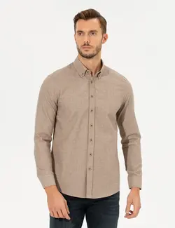 پیراهن آستین بلند مردانه بژ پیرکاردین