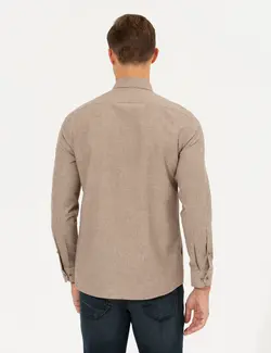 پیراهن آستین بلند مردانه بژ پیرکاردین