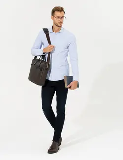 پیراهن آستین بلند مردانه جذب آبی روشن پیرکاردین