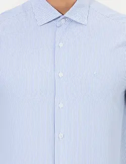 پیراهن آستین بلند مردانه جذب آبی روشن پیرکاردین