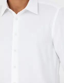 پیراهن آستین بلند مردانه جذب سفید پیرکاردین