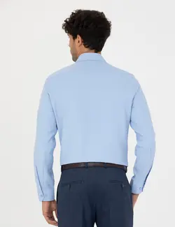 پیراهن آستین بلند مردانه جذب آبی تیره پیرکاردین