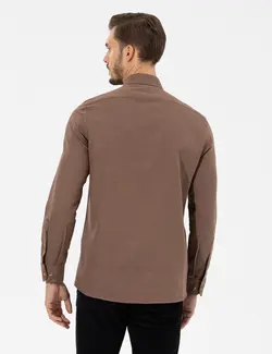 پیراهن آستین بلند مردانه جذب آجری پیرکاردین