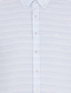 پیراهن آستین بلند مردانه یقه برگردان نخی جذب آبی روشن پیرکاردین