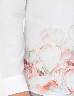 پیراهن آستین بلند مردانه یقه برگردان بدون جیب طرحدار سبز روشن پیرکاردین