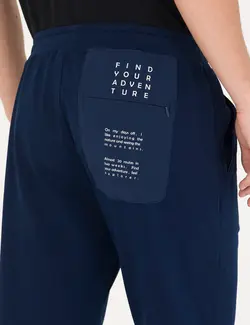 شلوار راحتی مردانه نخی سرمه ای پیرکاردین