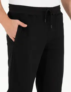 شلوار راحتی مردانه نخی جذب سیاه پیرکاردین