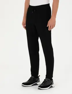 شلوار راحتی مردانه نخی جذب سیاه پیرکاردین