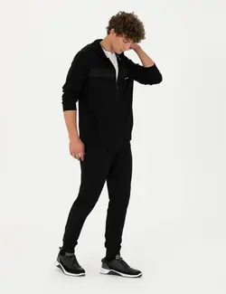 شلوار راحتی مردانه نخی جذب سیاه پیرکاردین