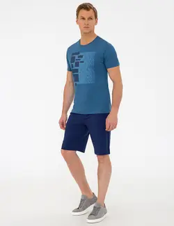 شلوار راحتی مردانه نخی معمولی سرمه ای پیرکاردین