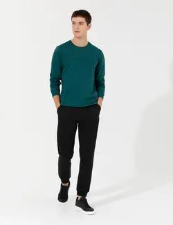 شلوار راحتی مردانه نخی معمولی سیاه پیرکاردین