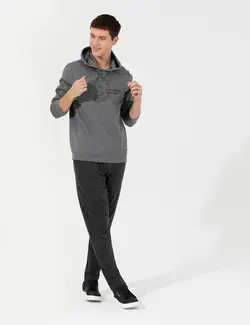 شلوار راحتی مردانه نخی معمولی خاکستری ملانژ پیرکاردین