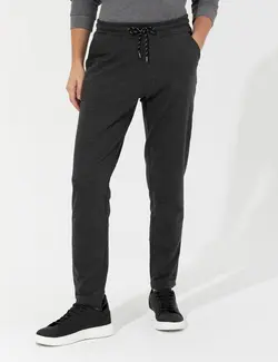 شلوار راحتی مردانه نخی معمولی خاکستری ملانژ پیرکاردین