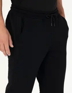 شلوار راحتی مردانه نخی جذب سیاه پیرکاردین