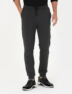 شلوار راحتی مردانه نخی جذب خاکستری ملانژ پیرکاردین