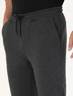 شلوار راحتی مردانه نخی جذب خاکستری ملانژ پیرکاردین