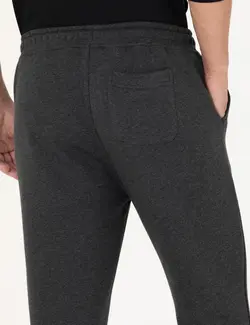 شلوار راحتی مردانه نخی جذب خاکستری ملانژ پیرکاردین