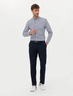 شلوار مردانه جذب سرمه ای پیرکاردین