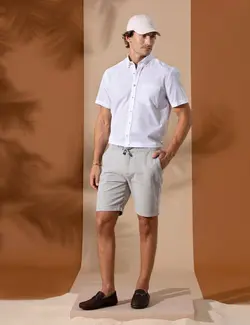 شلوارک مردانه جذب بژ تیره پیرکاردین