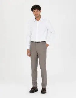 شلوار مردانه جذب قهوه ای روشن پیرکاردین