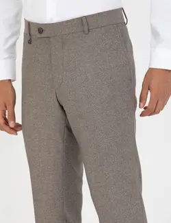 شلوار مردانه جذب قهوه ای روشن پیرکاردین