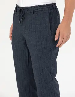 شلوار مردانه راه جیبدار جذب سرمه ای پیرکاردین