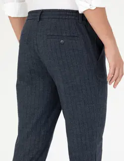 شلوار مردانه راه جیبدار جذب سرمه ای پیرکاردین