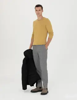 شلوار مردانه راه جیبدار جذب خاکستری پیرکاردین