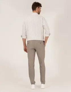 شلوار مردانه طرحدار جذب قهوه ای روشن پیرکاردین