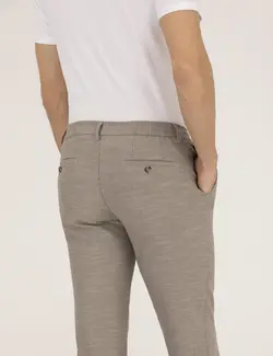 شلوار مردانه طرحدار جذب قهوه ای روشن پیرکاردین