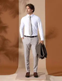 شلوار مردانه طرحدار جذب قهوه ای روشن پیرکاردین