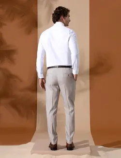 شلوار مردانه طرحدار جذب قهوه ای روشن پیرکاردین