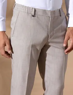 شلوار مردانه طرحدار جذب قهوه ای روشن پیرکاردین