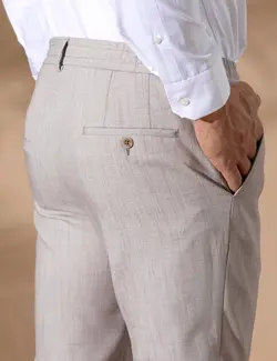 شلوار مردانه طرحدار جذب قهوه ای روشن پیرکاردین