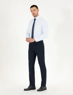 شلوار مردانه طرحدار جیبدار جذب سرمه ای پیرکاردین