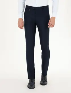 شلوار مردانه طرحدار جیبدار جذب سرمه ای پیرکاردین