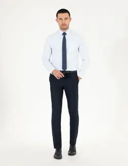 شلوار مردانه طرحدار جیبدار جذب سرمه ای پیرکاردین