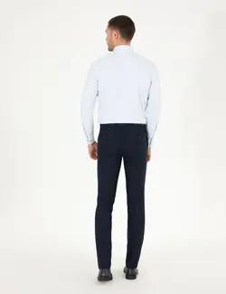 شلوار مردانه طرحدار جیبدار جذب سرمه ای پیرکاردین