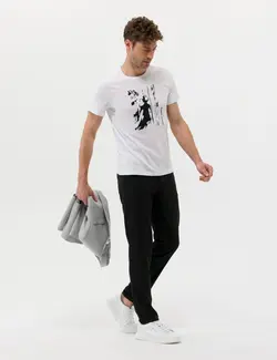 شلوار مردانه طرحدار جذب سیاه پیرکاردین