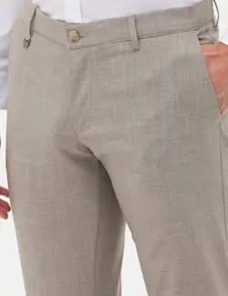 شلوار مردانه طرحدار جذب قهوه ای روشن پیرکاردین