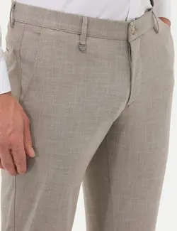 شلوار مردانه طرحدار جذب قهوه ای روشن پیرکاردین