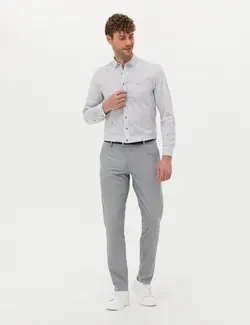 شلوار مردانه طرحدار جذب خاکستری پیرکاردین