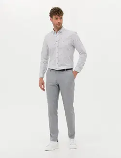 شلوار مردانه طرحدار جذب خاکستری پیرکاردین