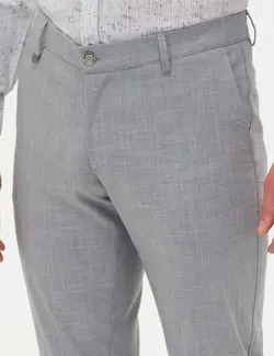 شلوار مردانه طرحدار جذب خاکستری پیرکاردین