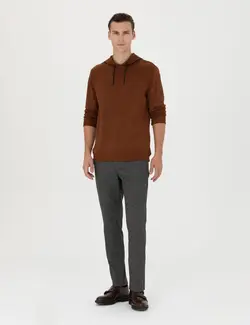 شلوار مردانه طرحدار جذب قهوه ای  پیرکاردین