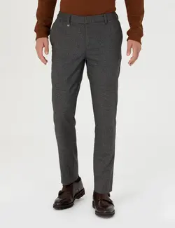 شلوار مردانه طرحدار جذب قهوه ای  پیرکاردین