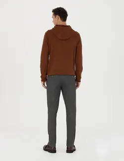 شلوار مردانه طرحدار جذب قهوه ای  پیرکاردین