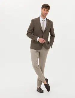 شلوار مردانه طرحدار جذب قهوه ای روشن پیرکاردین