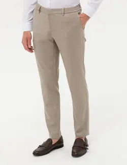 شلوار مردانه طرحدار جذب قهوه ای روشن پیرکاردین