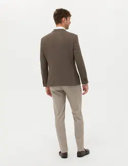 شلوار مردانه طرحدار جذب قهوه ای روشن پیرکاردین